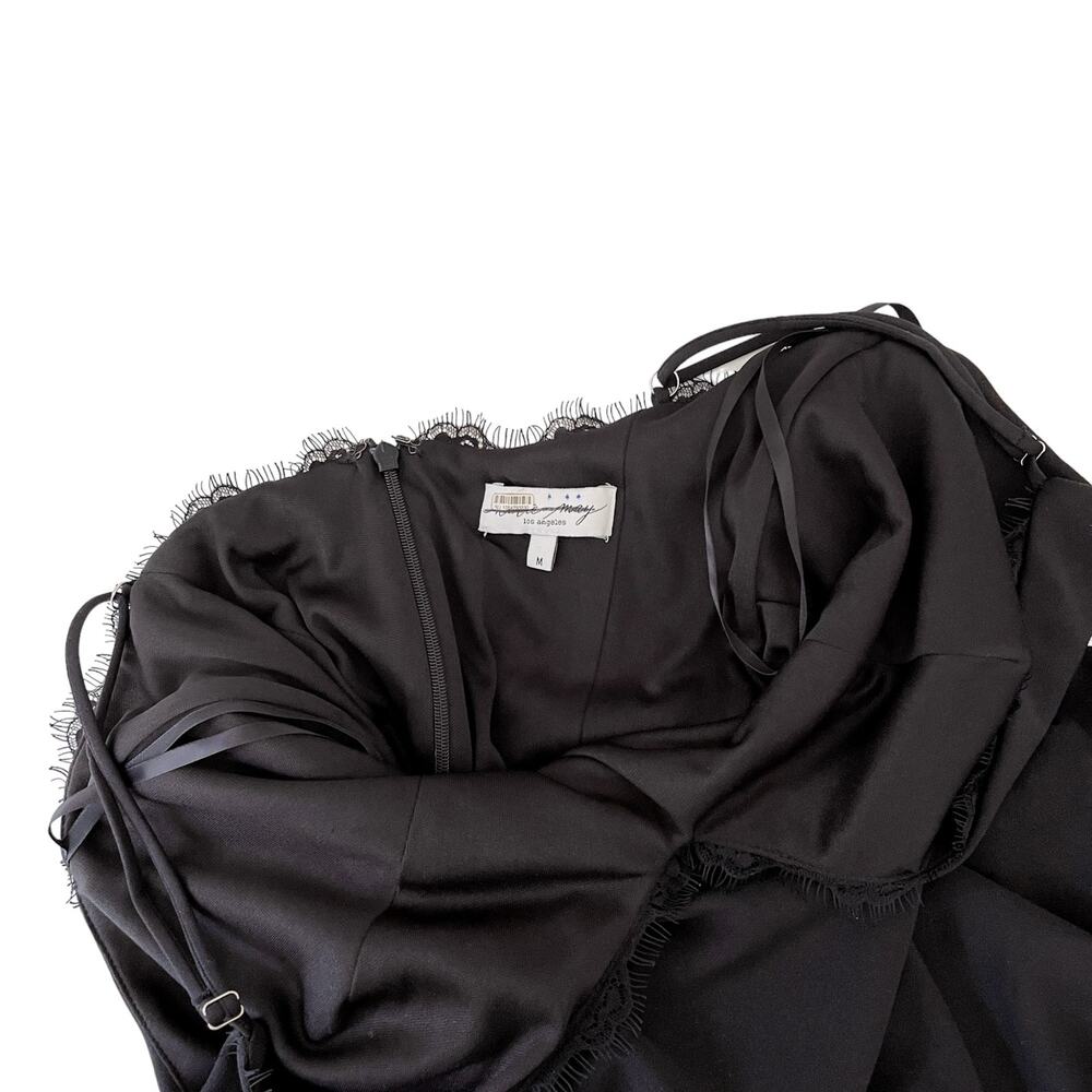 Katie May Saylor Feathered V-Neck Gown Black - Picture 7 of 8
